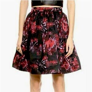 Alice + Olivia Pia Pouf Printed Taffeta Full Skirt Floral High Waist Cocktail